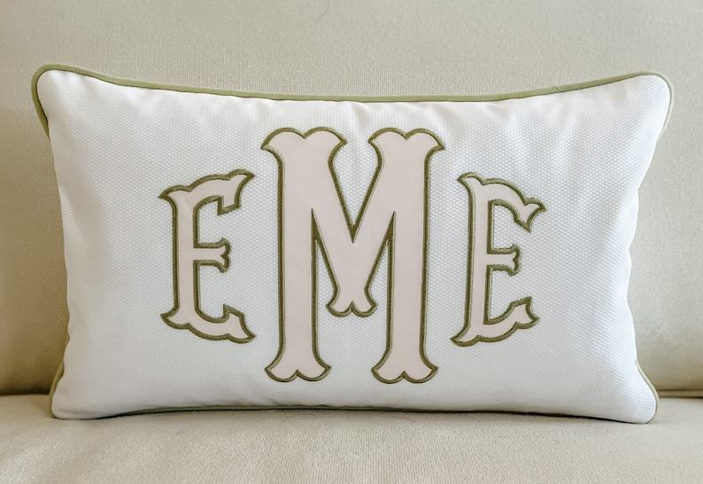 Personalized Embroidered Monogram Pillow Cover Elevate Your Home Decor with a Touch of Elegance