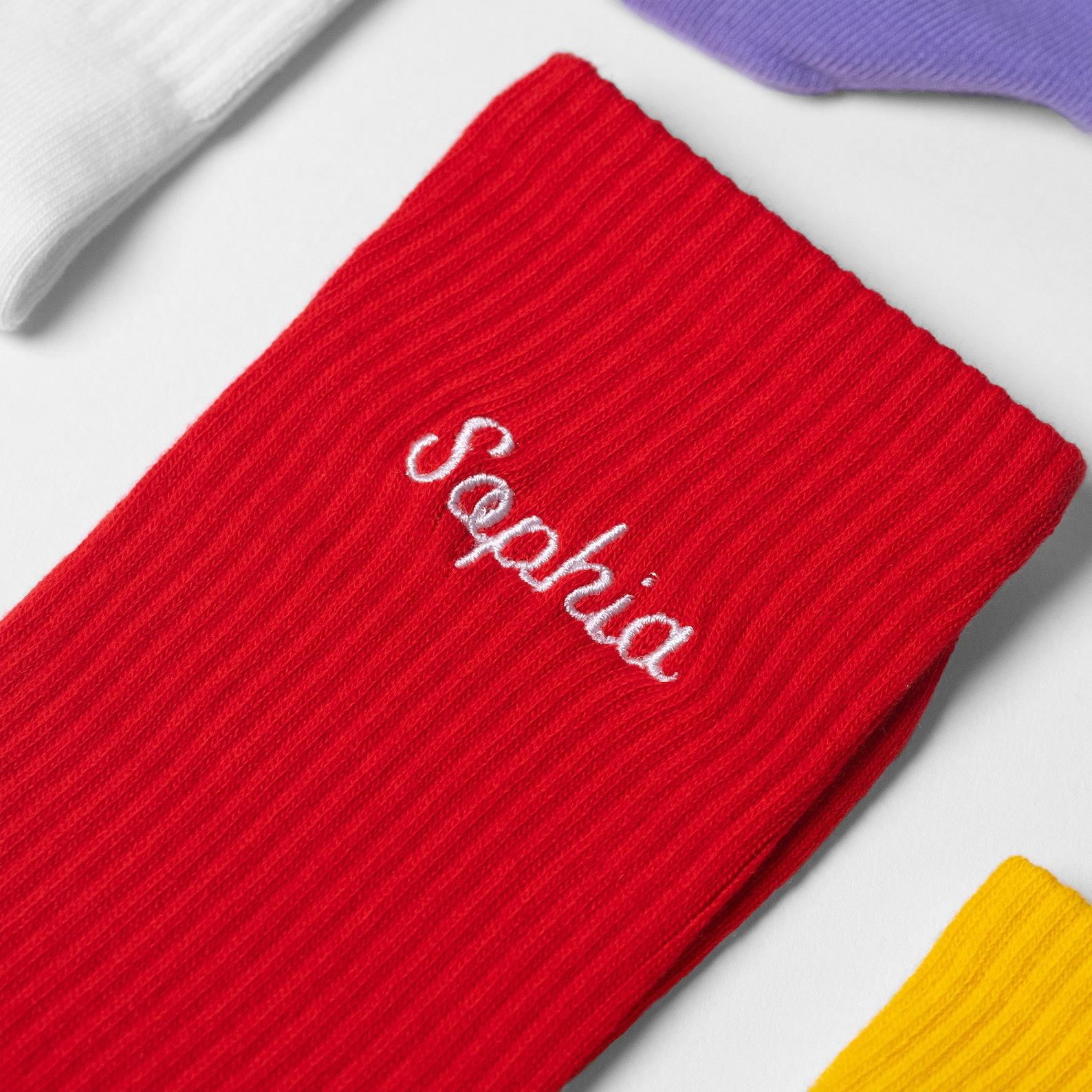 Personalized Embroidered Name Socks Cozy Comfort with a Touch of You