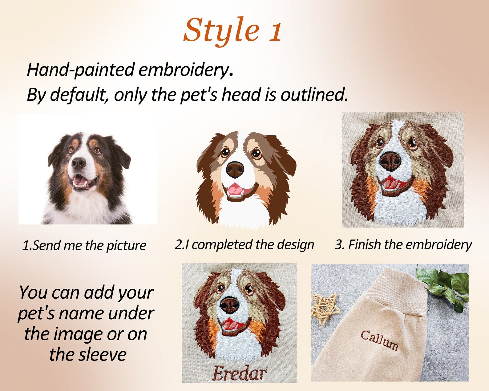 Personalized Embroidered Pet Portrait Sweatshirt Capture Your Furry Friend’s Charm - Image 6