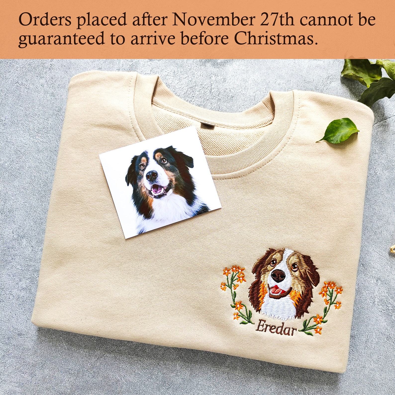 Personalized Embroidered Pet Portrait Sweatshirt Capture Your Furry Friend’s Charm
