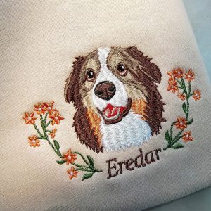 Personalized Embroidered Pet Portrait Sweatshirt Capture Your Furry Friend’s Charm