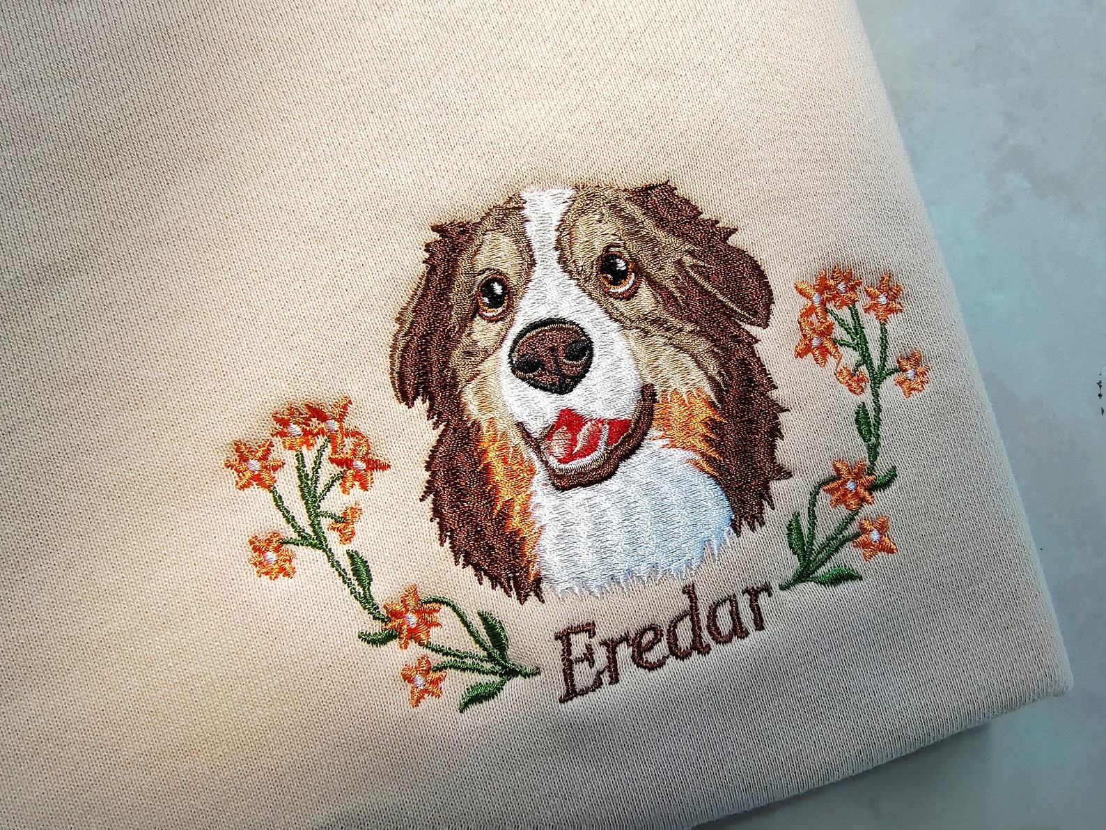Personalized Embroidered Pet Portrait Sweatshirt Capture Your Furry Friend’s Charm - Image 3