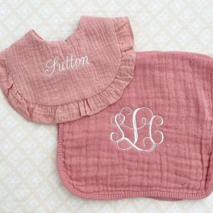 Personalized Embroidered Ruffle Bib A Cherished Keepsake for Your Little Princess
