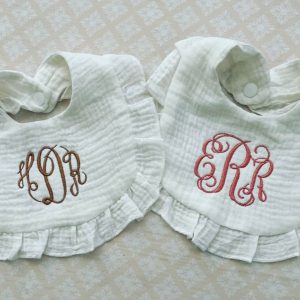 Personalized Embroidered Ruffle Bib A Cherished Keepsake for Your Little Princess
