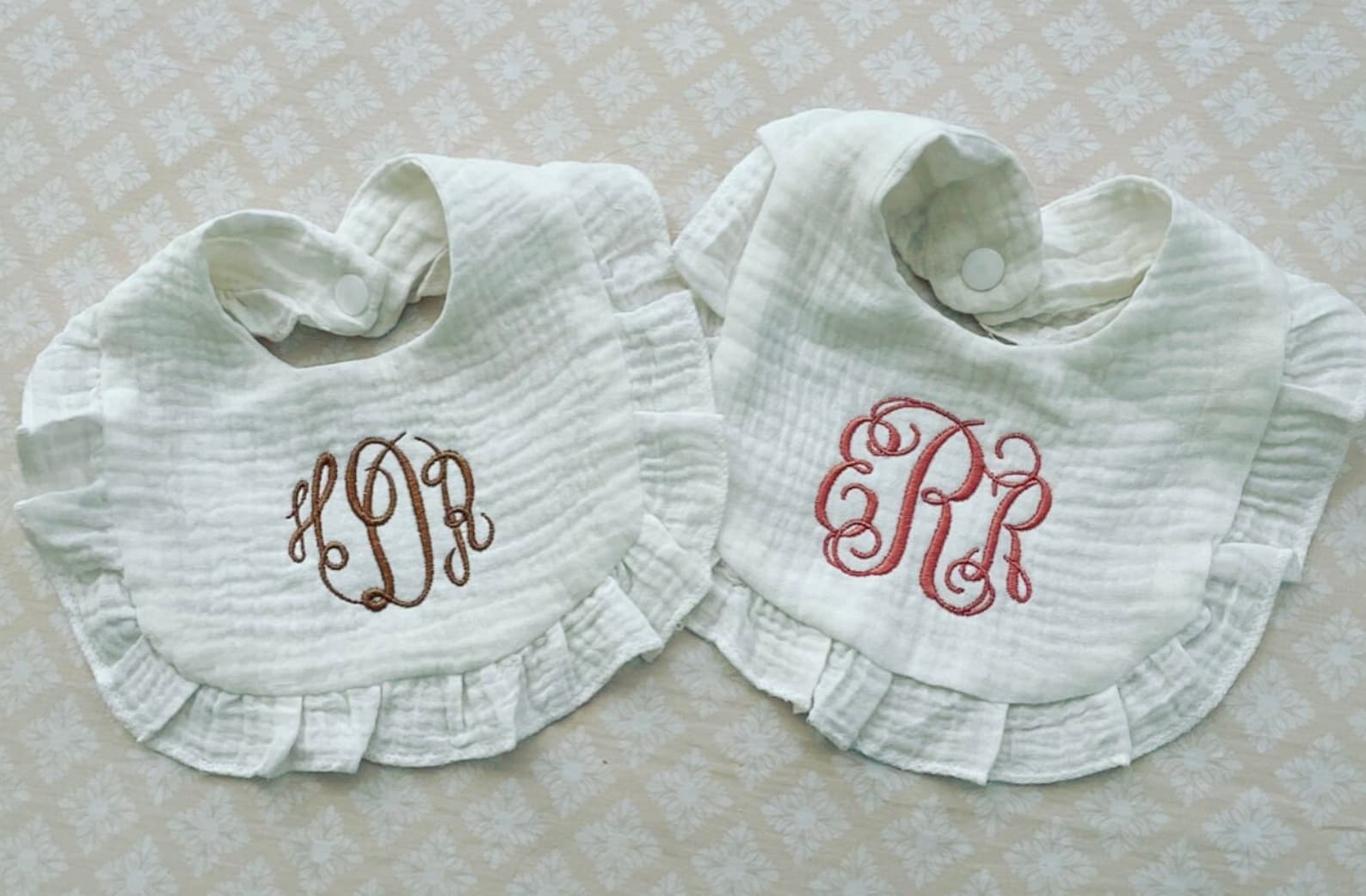 Personalized Embroidered Ruffle Bib A Cherished Keepsake for Your Little Princess - Image 3