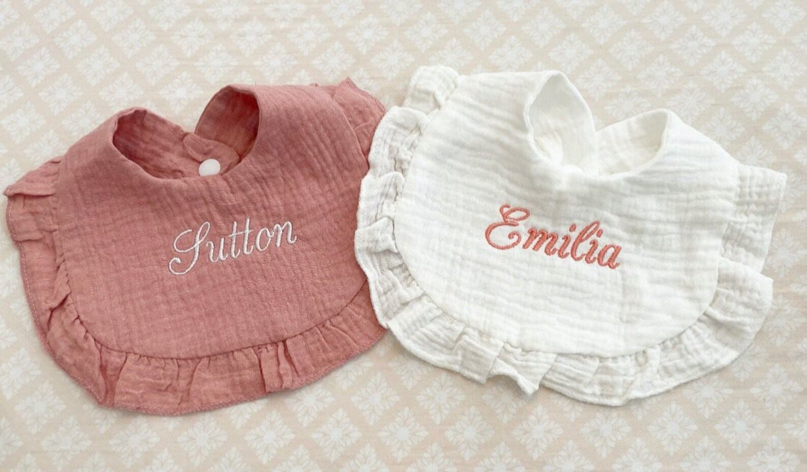 Personalized Embroidered Ruffle Bib A Cherished Keepsake for Your Little Princess - Image 2