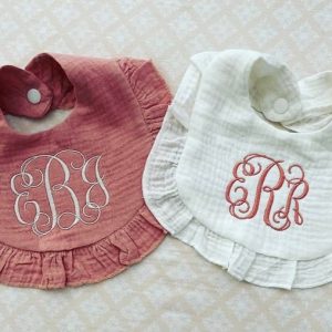 Personalized Embroidered Ruffle Bib A Cherished Keepsake for Your Little Princess