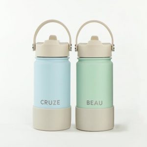 Personalized Engraved Insulated Reusable Drinks Bottle – 14oz/400ml – Clay Font/Horizontal