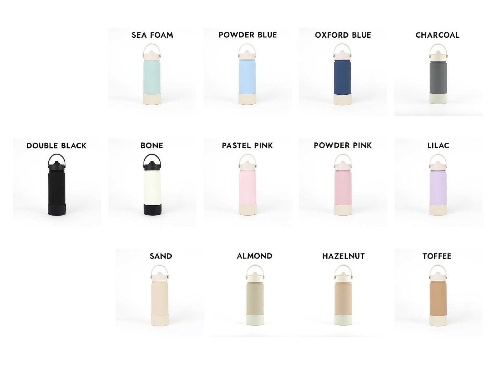 Personalized Engraved Insulated Reusable Drinks Bottle – 14oz/400ml – Clay Font/Horizontal - Image 2