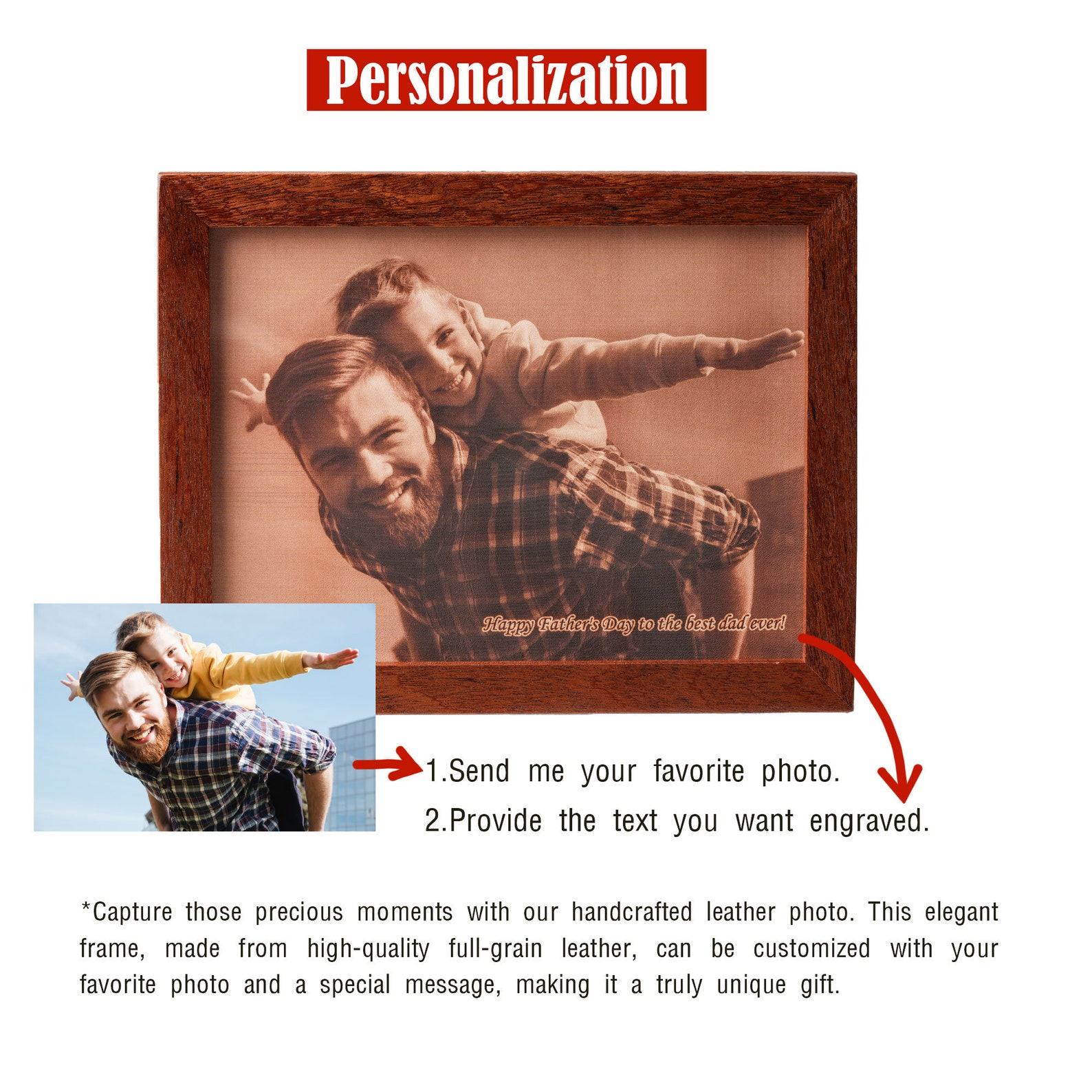 Personalized Engraved Leather Photo A Timeless Keepsake for Cherished Memories