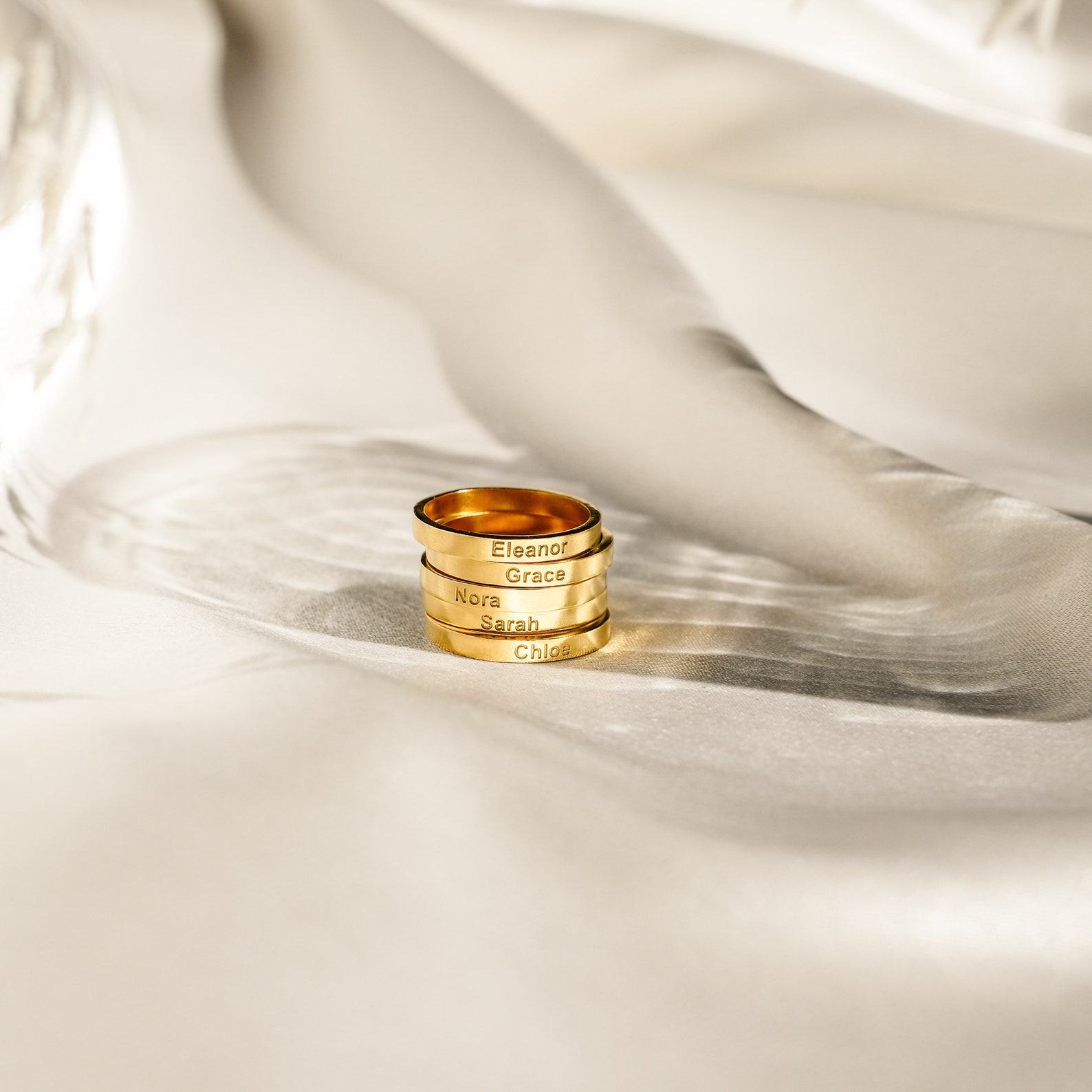 Personalized Engraved Skinny Band Ring A Timeless Keepsake for Loved Ones