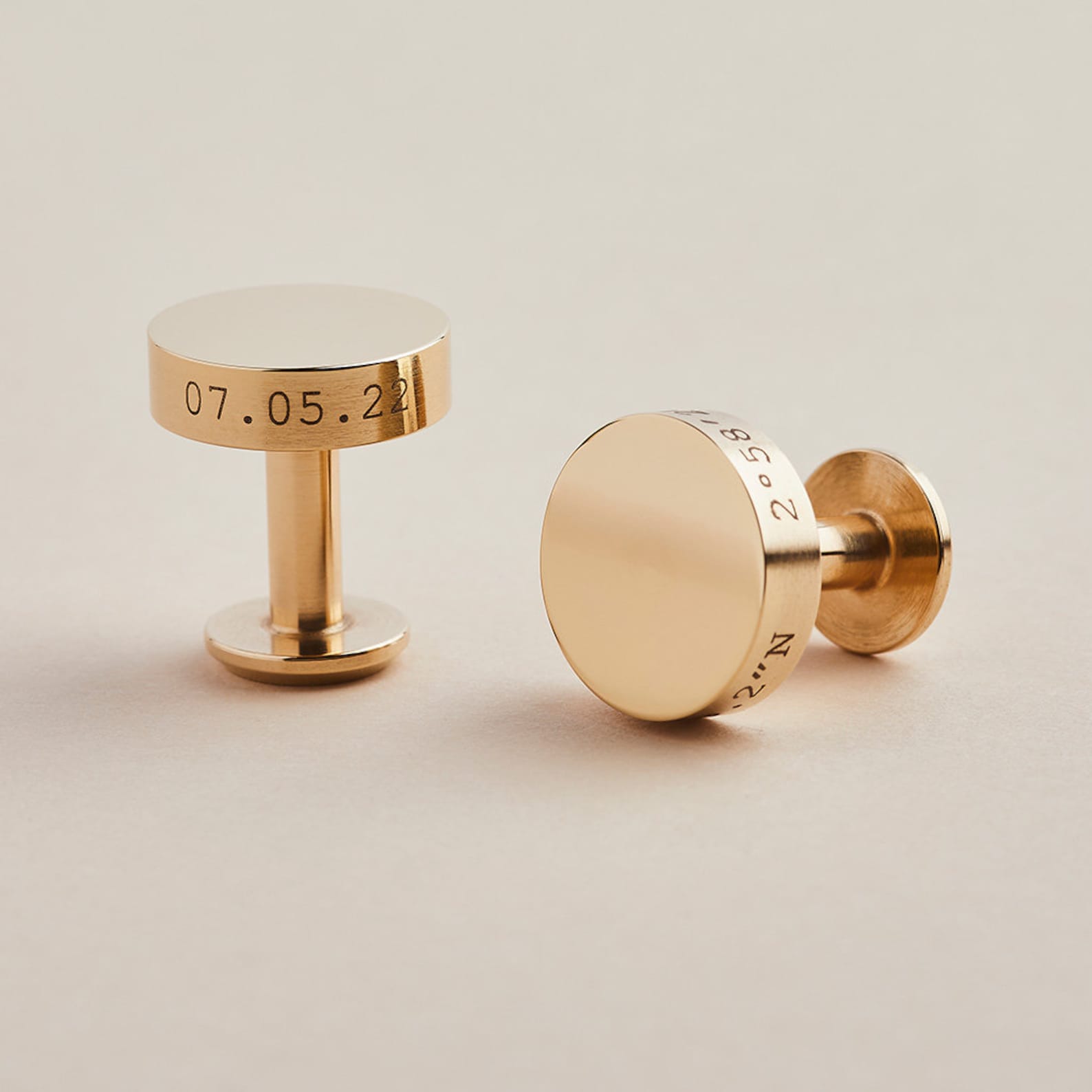 Personalized Engraved Solid Brass Cufflinks Timeless Elegance for the Modern Groom