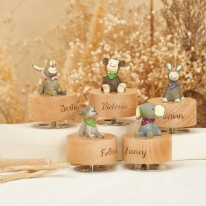 Personalized Engraved Wooden Music Box – Custom Name Holiday & Baby Present