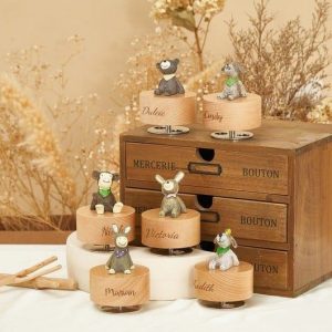 Personalized Engraved Wooden Music Box – Custom Name Holiday & Baby Present