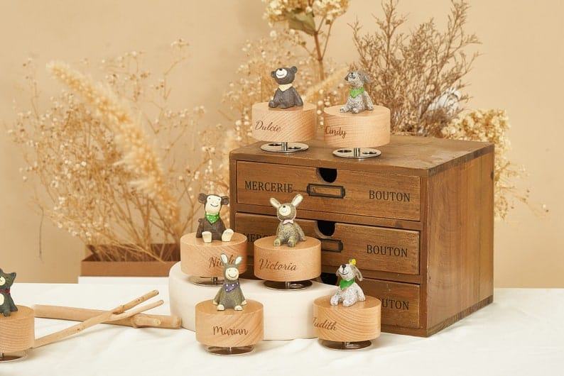 Personalized Engraved Wooden Music Box – Custom Name Holiday & Baby Present