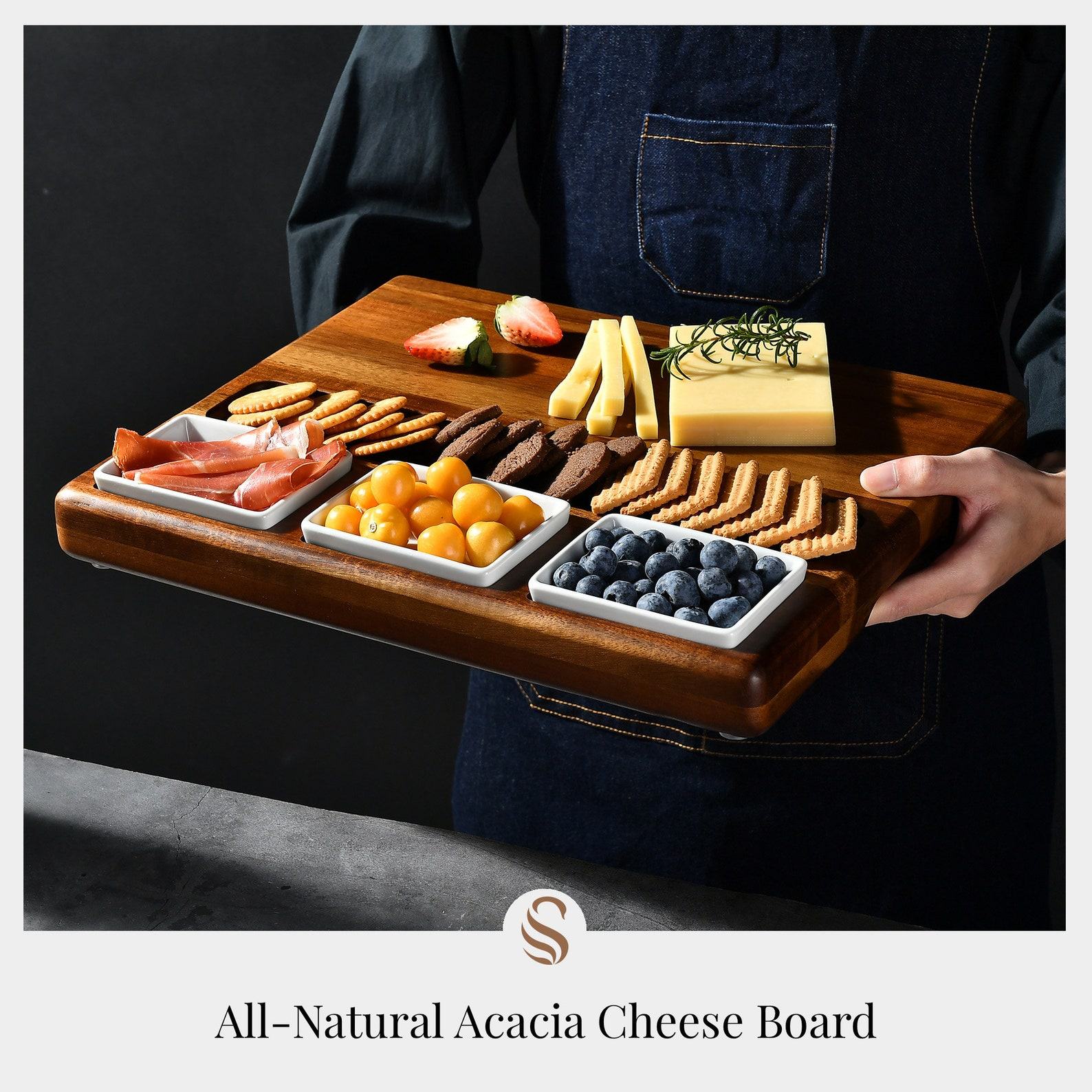 Personalized Engraved Wooden Serving Board The Ultimate Charcuterie and Cheese Platter with Cutlery Set