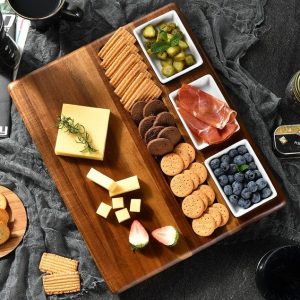 Personalized Engraved Wooden Serving Board The Ultimate Charcuterie and Cheese Platter with Cutlery Set