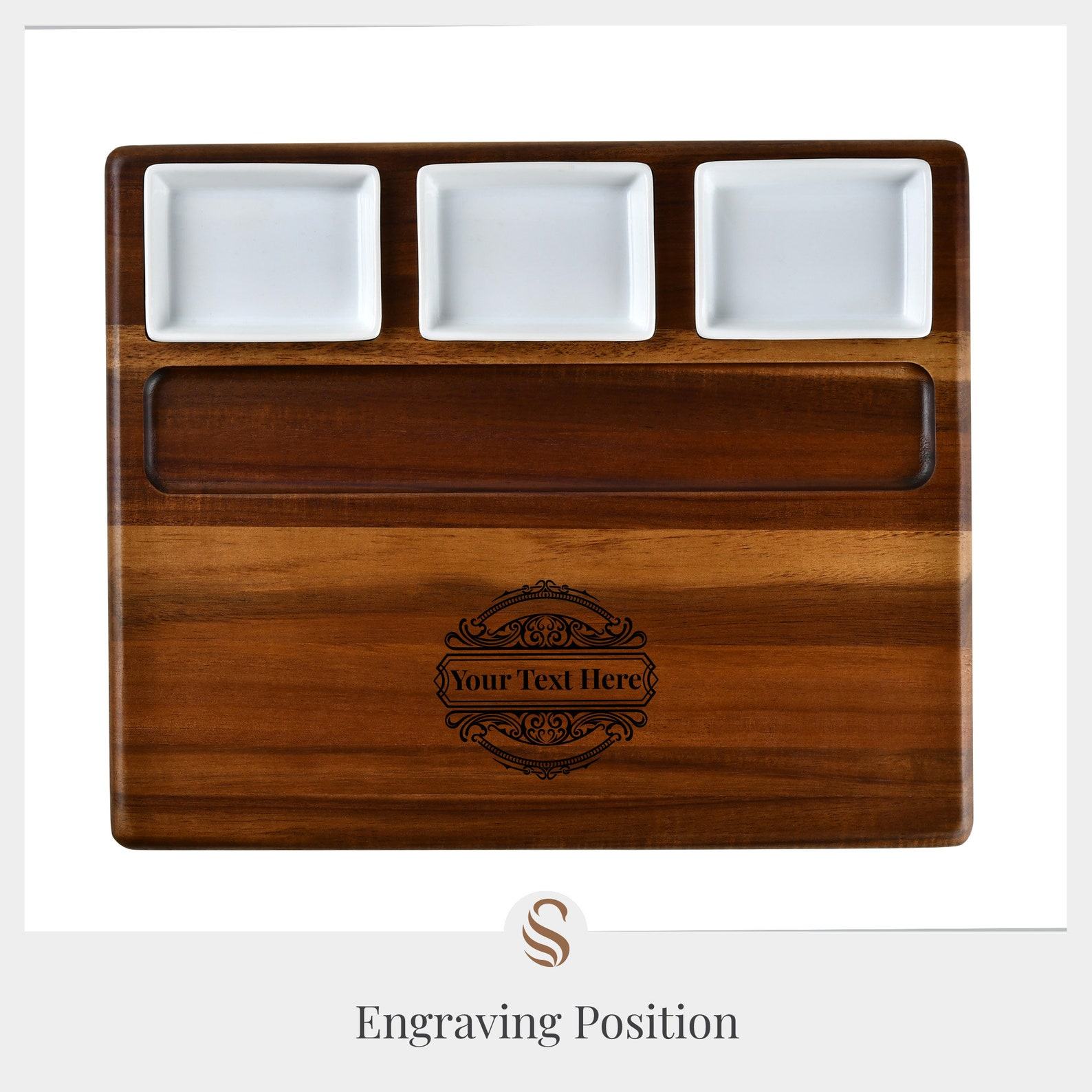 Personalized Engraved Wooden Serving Board The Ultimate Charcuterie and Cheese Platter with Cutlery Set