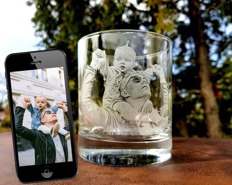 Personalized Etched Picture Rocks Glass A Unique Father’s Day Item