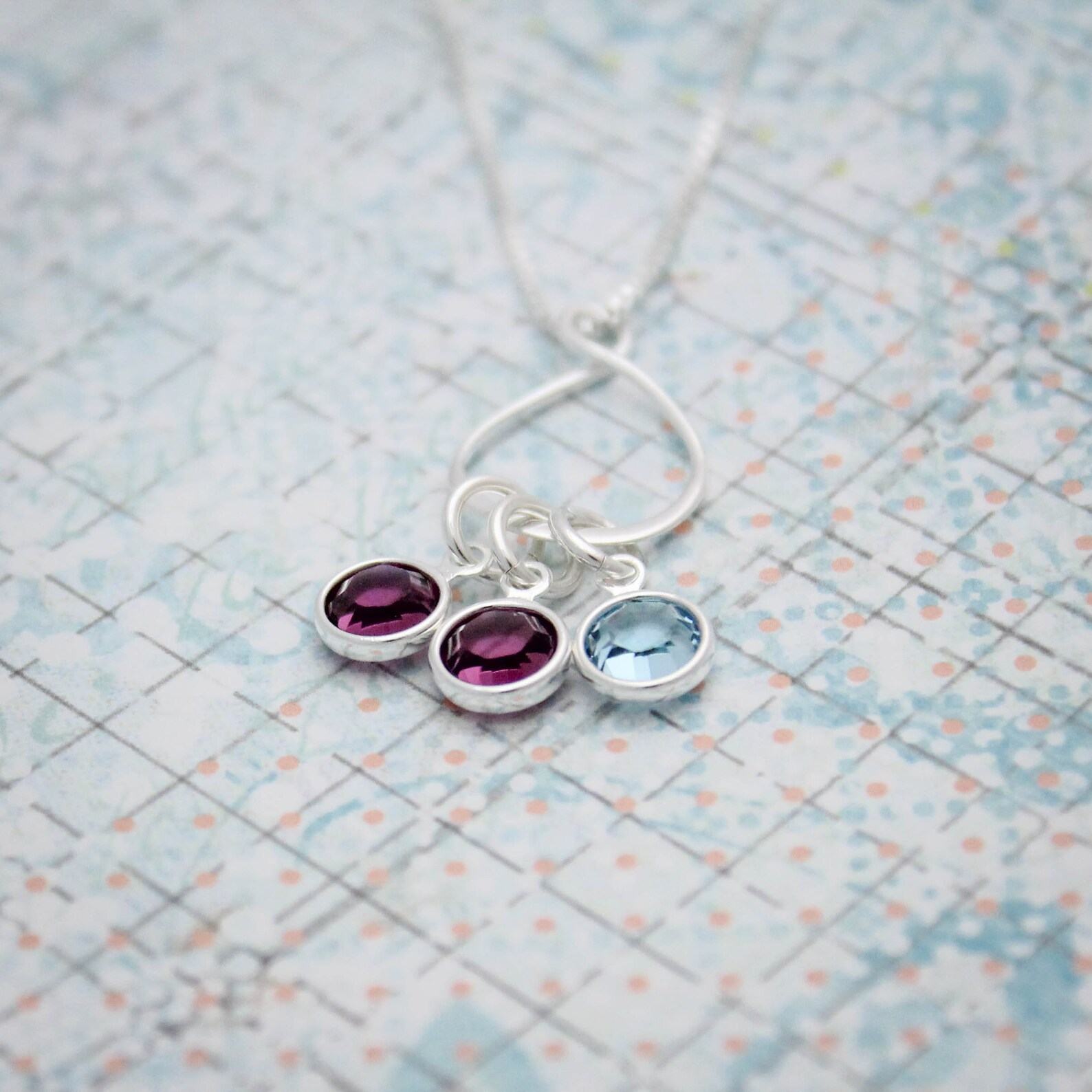 Personalized Eternity Charm Necklace Celebrate the Unbreakable Bond of Family with Birthstones
