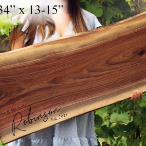 Personalized Extra Large Charcuterie Board Engrave Your Memories on a Live Edge Walnut Masterpiece