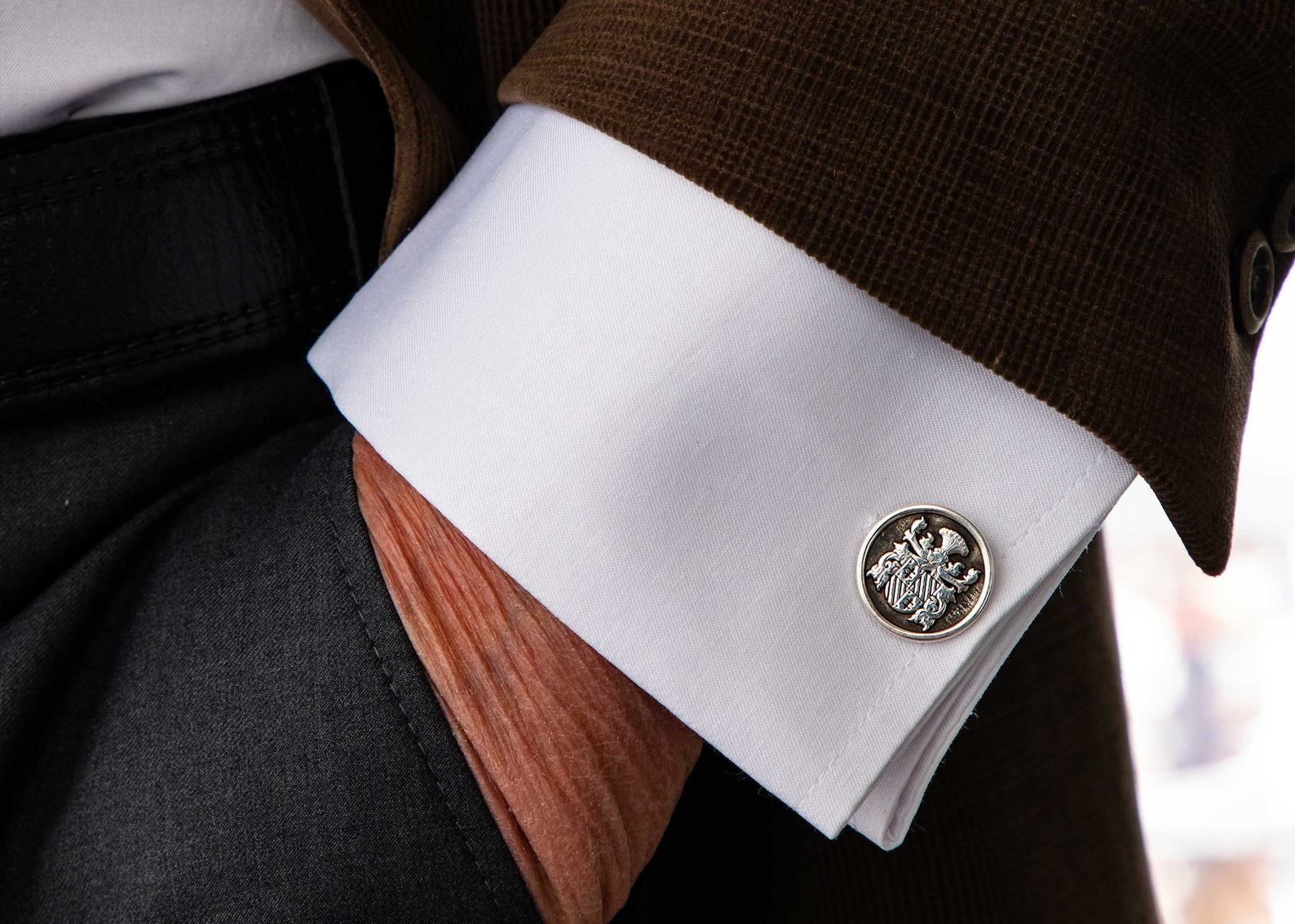 Personalized Family Crest Cufflinks Engrave Your Legacy in Sterling Silver - Image 5