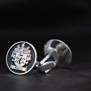 Personalized Family Crest Cufflinks Engrave Your Legacy in Sterling Silver