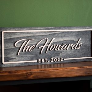 Personalized Family Name Sign Rustic Wood Decor for Weddings, Housewarmings, and Bridal Showers