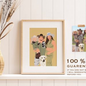 Personalized Family Portrait Capture Your Cherished Moments with a Custom Illustration