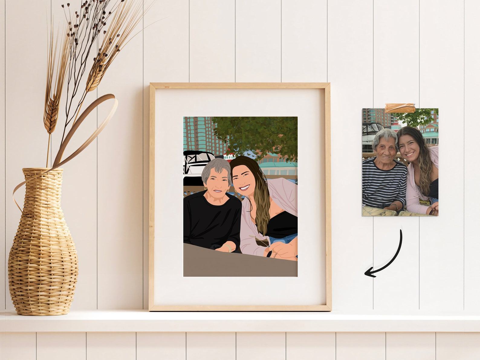 Personalized Family Portrait Illustration Capture Cherished Memories for Grandma - Image 2