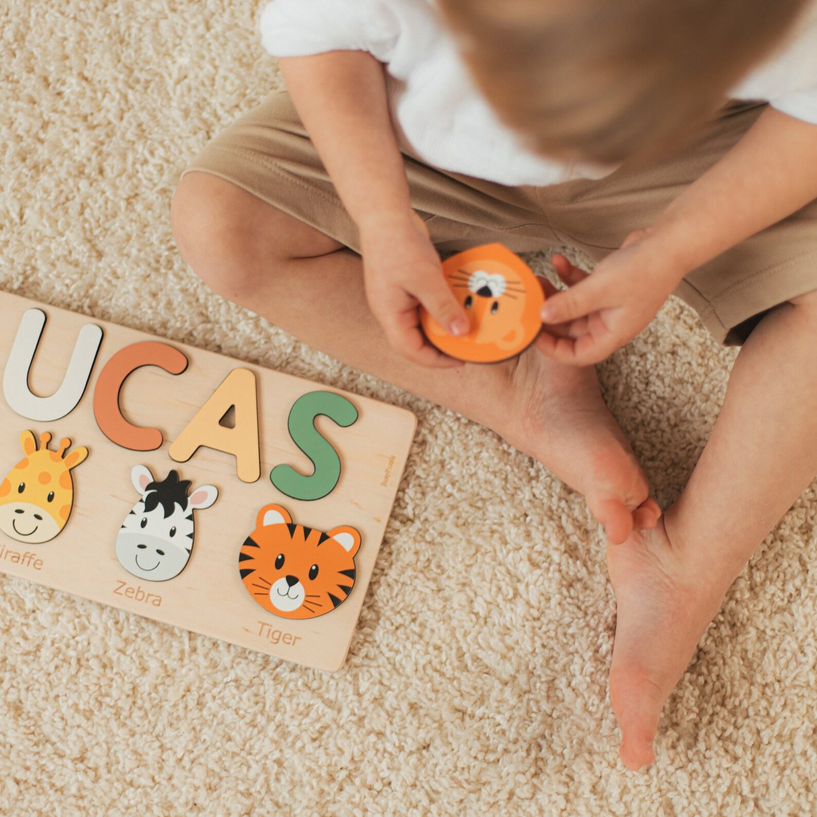 Personalized Farm Animal Name Puzzle Educational Item for Kids, Birthdays, and Christmas