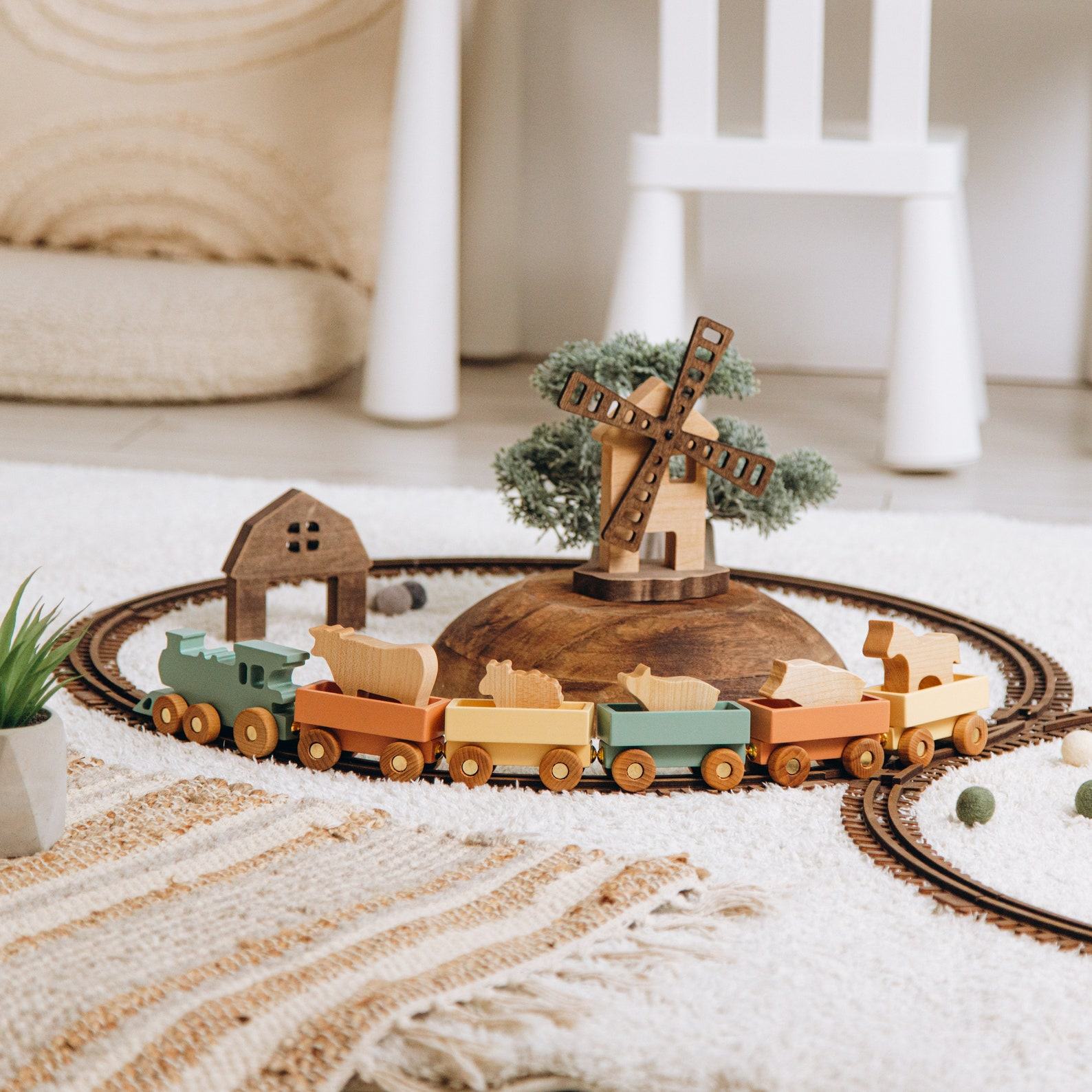 Personalized Farmer Train with Name Custom Train for Baby Boy, Sensory and Fidget Toy for Toddlers, Unique 1st Birthday Item, Kids Room Decor