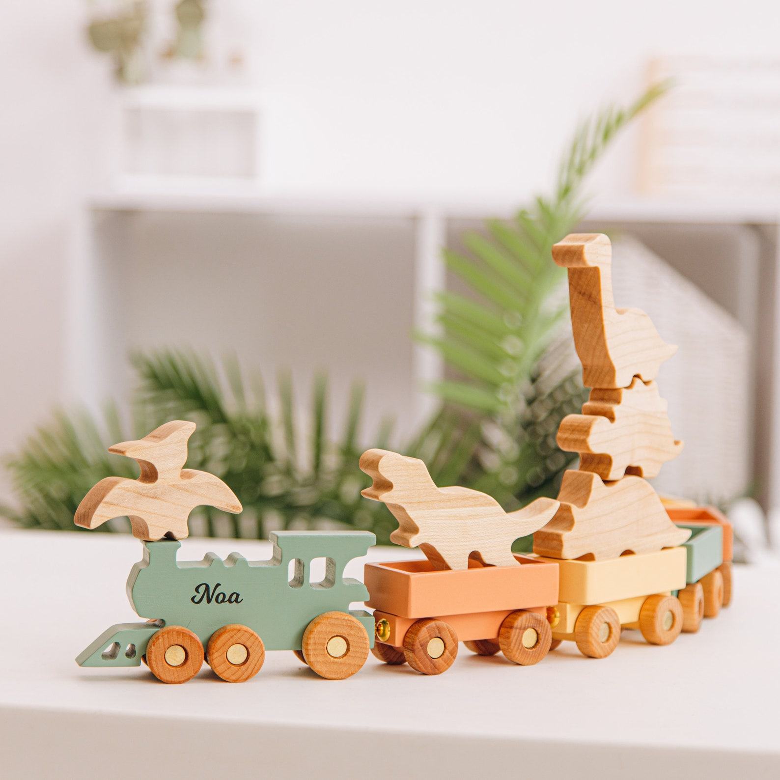 Personalized Farmer Train with Name Custom Train for Baby Boy, Sensory and Fidget Toy for Toddlers, Unique 1st Birthday Item, Kids Room Decor