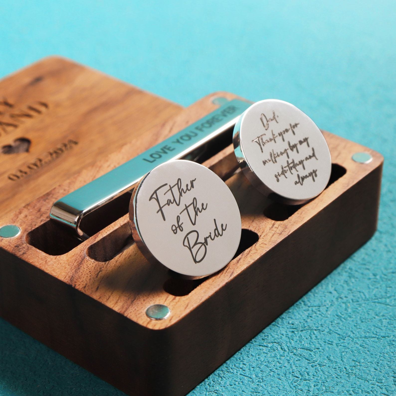 Personalized Father of the Bride Cufflinks A Timeless Keepsake for the Special Day
