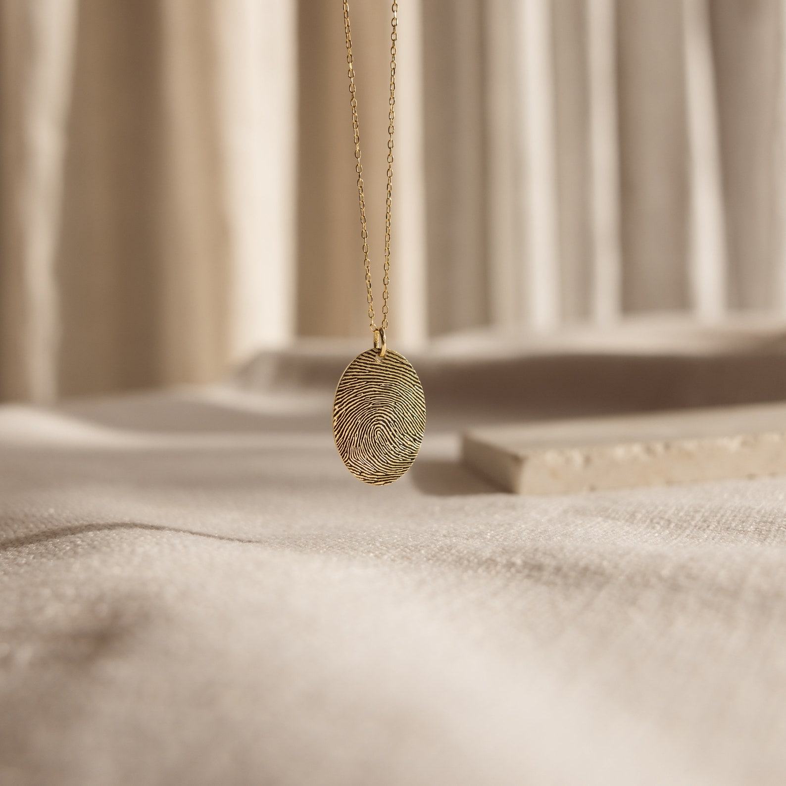 Personalized Fingerprint Necklace Cherished Memories Engraved in Silver