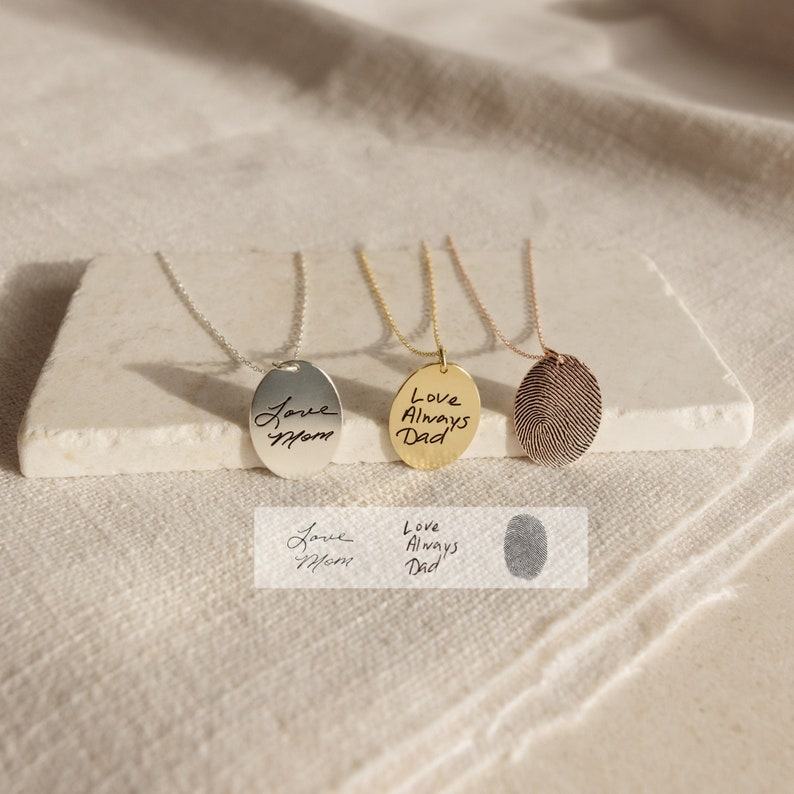 Personalized Fingerprint Necklace Cherished Memories Engraved in Silver