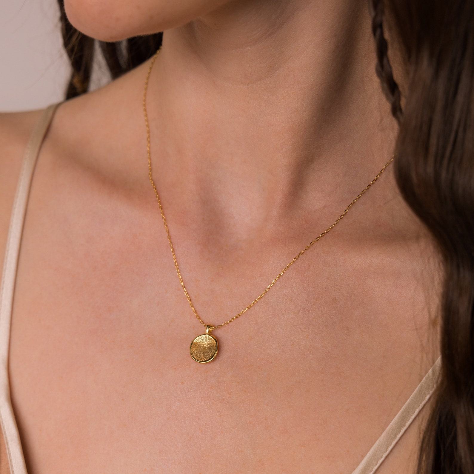 Personalized Fingerprint Necklace Cherished Memories Engraved in Sterling Silver