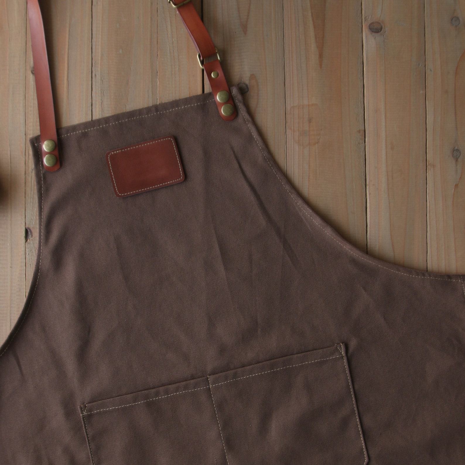 Personalized Full Gray Canvas Apron Elevate Your Culinary Style with Adjustable Comfort
