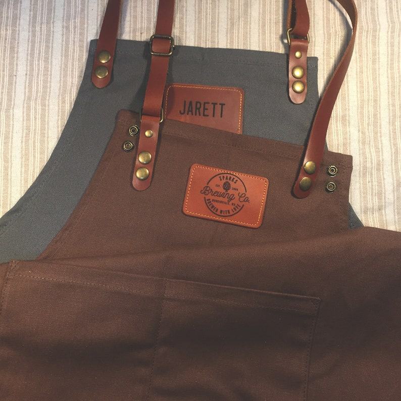 Personalized Full Gray Canvas Apron Elevate Your Culinary Style with Adjustable Comfort