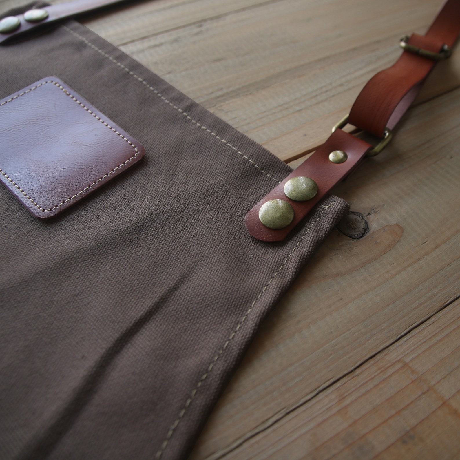 Personalized Full Gray Canvas Apron Elevate Your Culinary Style with Adjustable Comfort