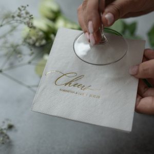 Personalized Gold Foil Wedding Napkins Elevate Your Special Day with Custom Elegance