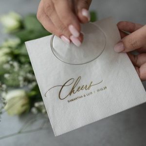 Personalized Gold Foil Wedding Napkins Elevate Your Special Day with Custom Elegance