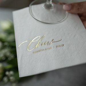 Personalized Gold Foil Wedding Napkins Elevate Your Special Day with Custom Elegance