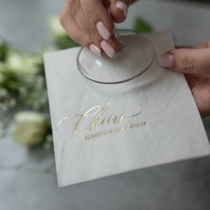 Personalized Gold Foil Wedding Napkins Elevate Your Special Day with Custom Elegance