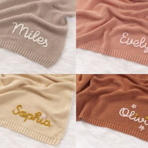 Personalized Hand Embroidered Baby Blanket A Cherished Keepsake for Your Little One