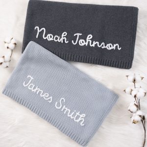 Personalized Hand Embroidered Baby Blanket A Cherished Keepsake for Your Little One