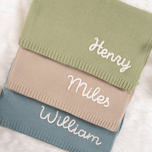 Personalized Hand Embroidered Baby Blanket A Cherished Keepsake for Your Little One