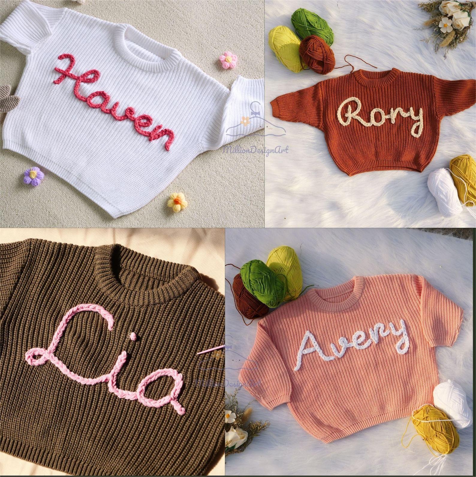 Personalized Hand Embroidered Baby Sweater A Cherished Keepsake for Your Little One