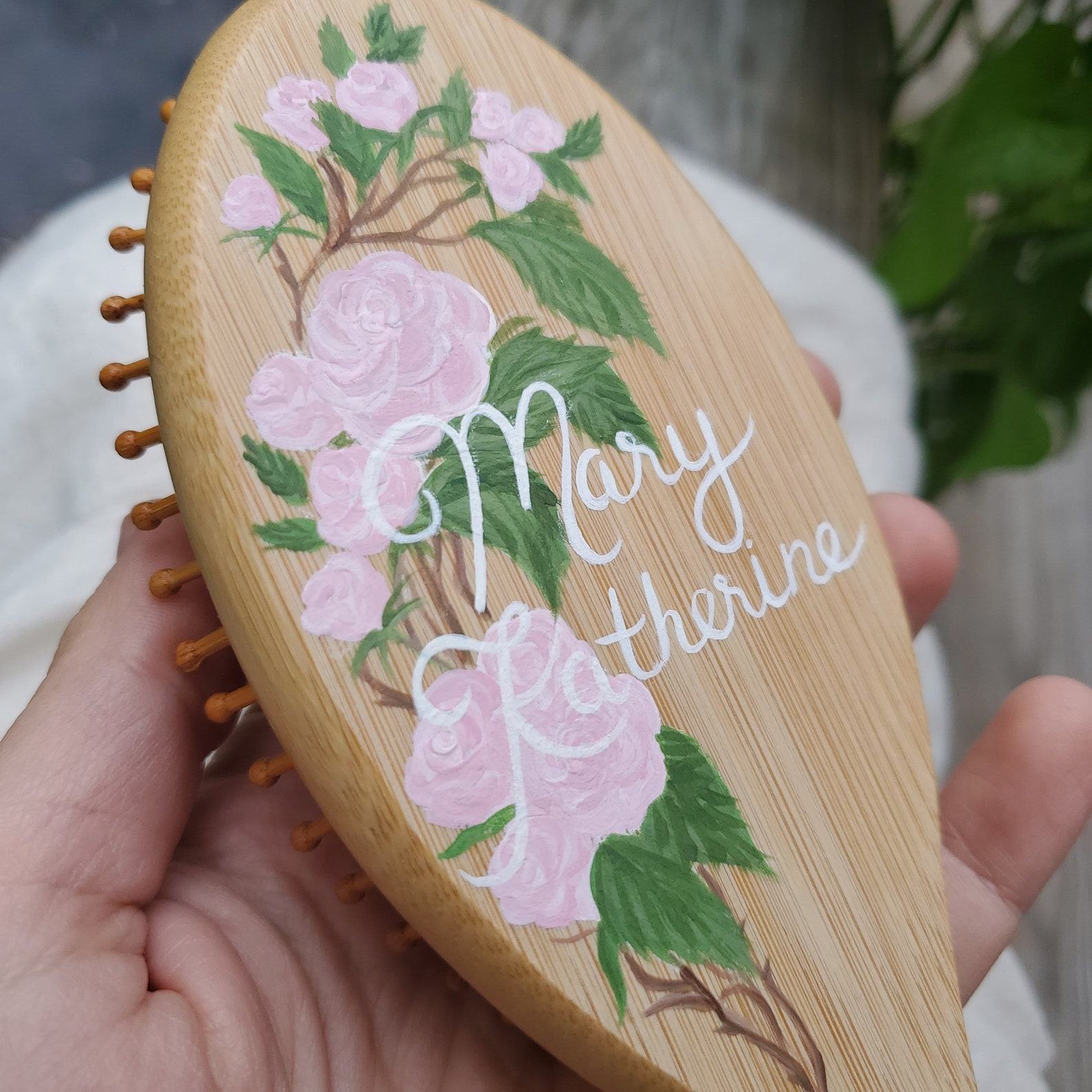 Personalized Handcrafted Keepsake Hairbrush A Cherished Item for Little Ones