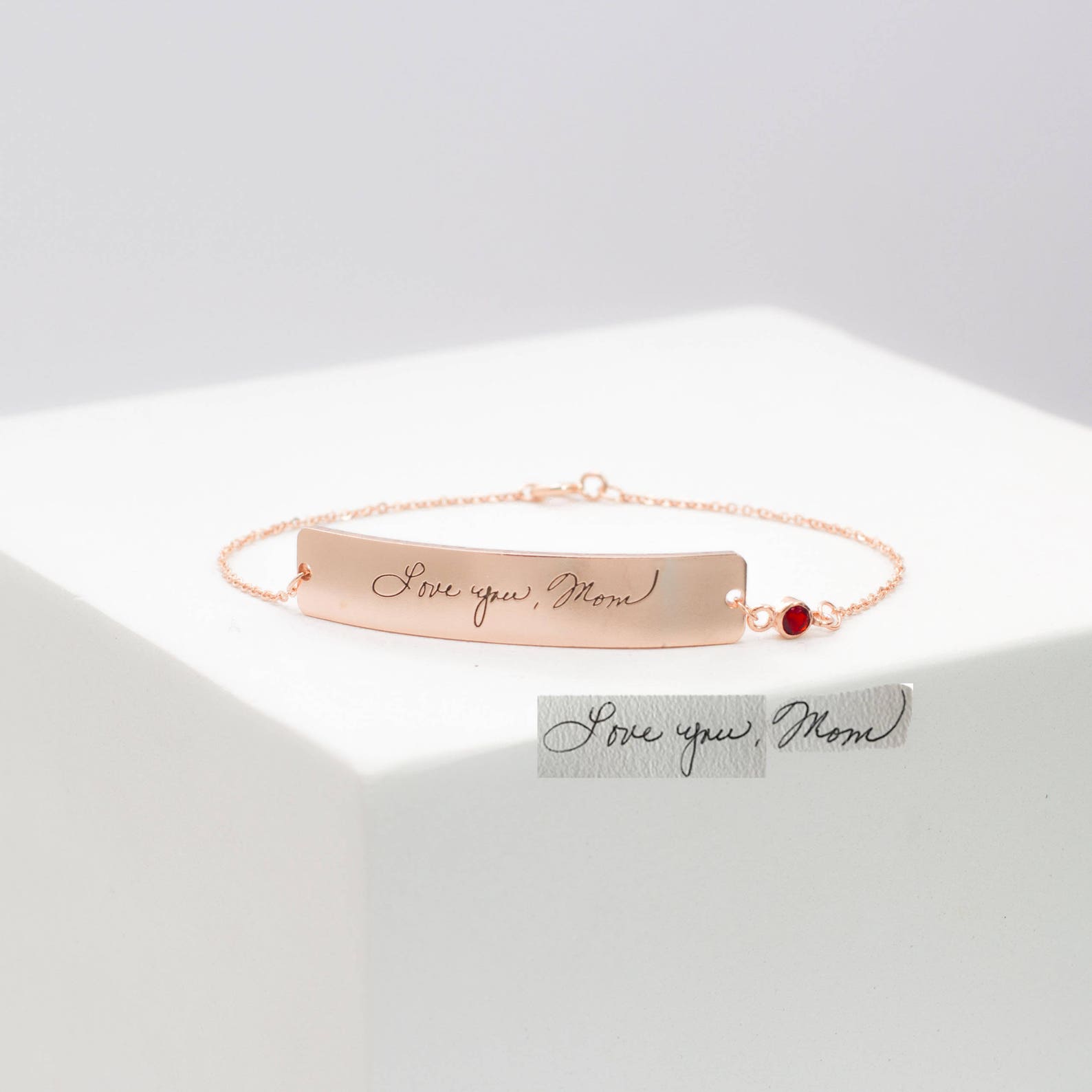 Personalized Handwriting Bar Bracelet Capture Cherished Memories in a Timeless Jewel